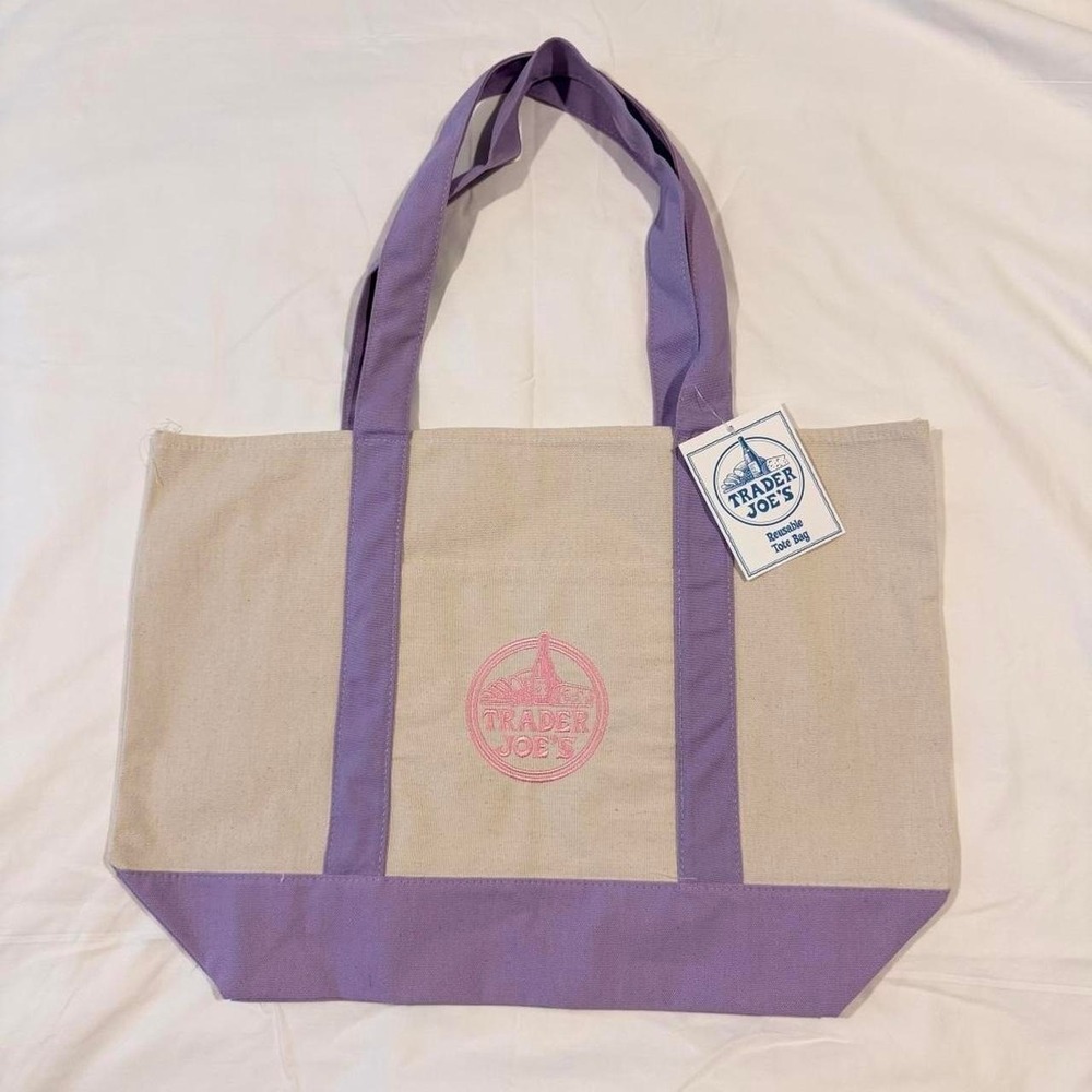 Trader Joe's purple reusable tote bag BRAND NEW!!